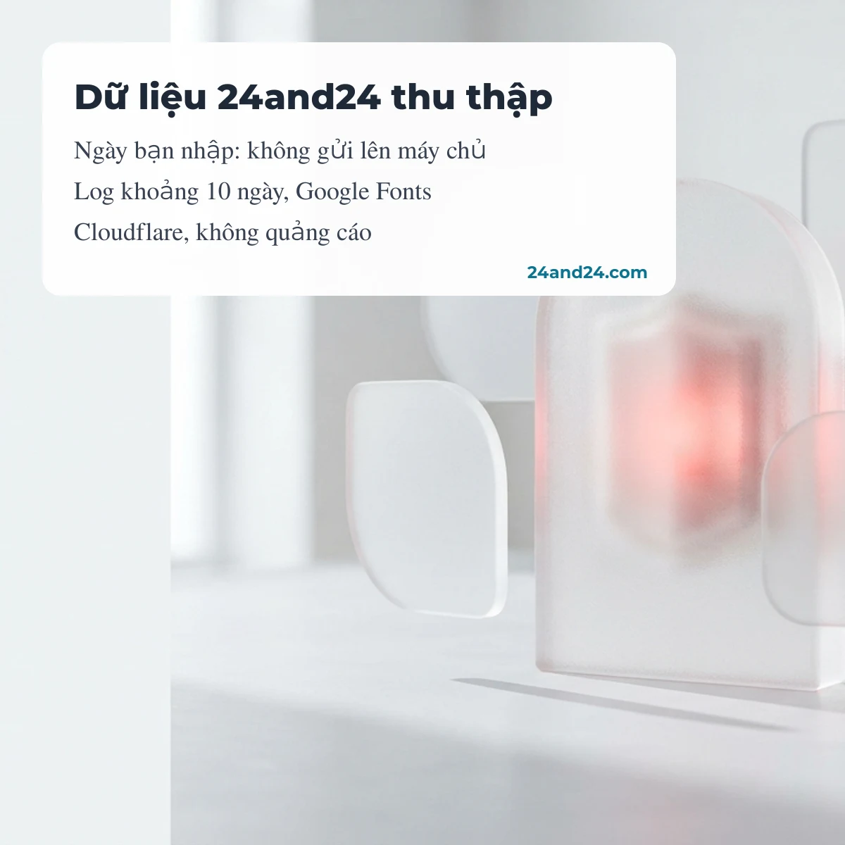 Dữ liệu 24and24 thu thập: log máy chủ, plugin bảo mật, Google Fonts, Cloudflare